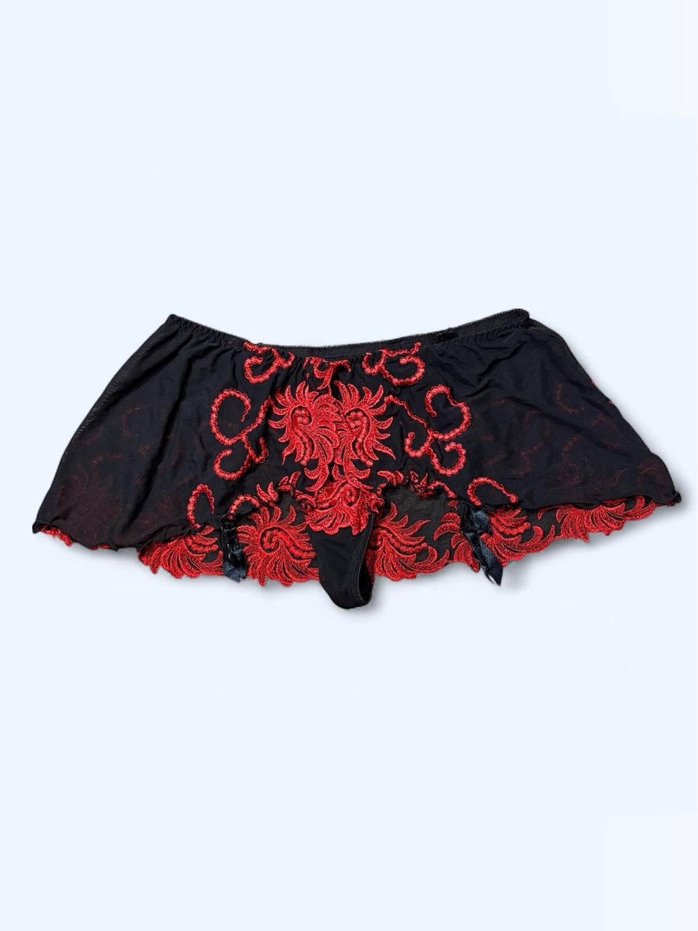 Goth Floral Black Mini Skirt by A.C.I. International!